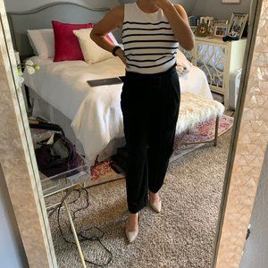 Topshop Black Paper Bag Trousers